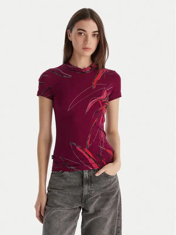 Desigual Desigual T-shirt Lala 25WWTK16 Tamnocrvena Regular Fit