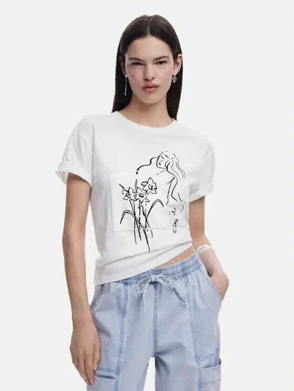 Desigual Desigual T-shirt Paraguay 25SWTKAB Bijela Regular Fit