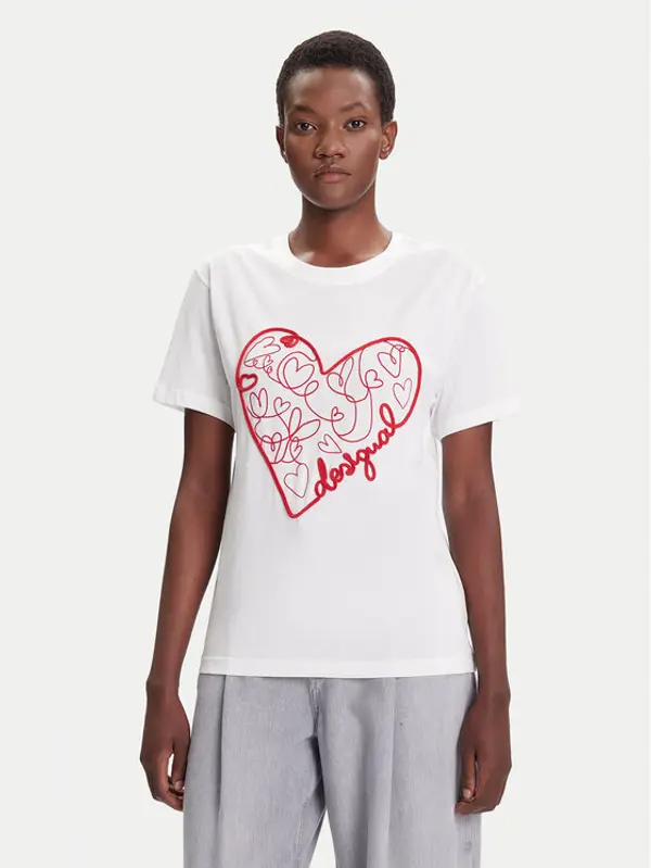 Desigual Desigual T-shirt Roma 25WWTK50 Bijela Regular Fit