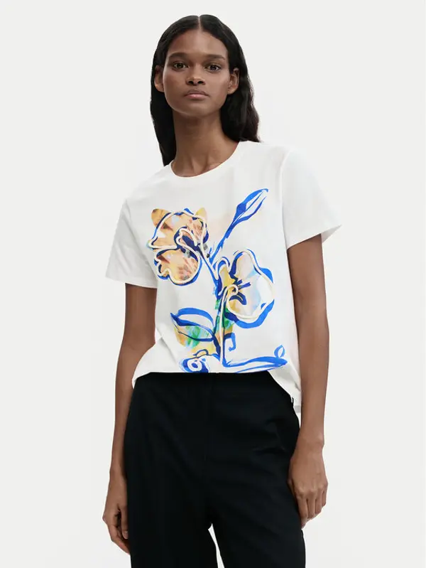 Desigual Desigual T-shirt Zurich 26SWTK38 Bijela Regular Fit