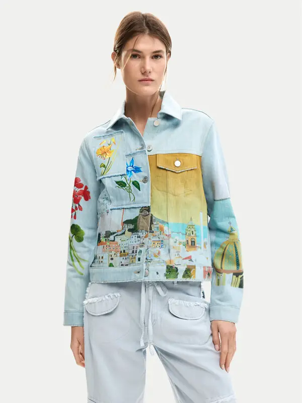 Desigual Desigual Traper jakna Indi 26SWED02 Svijetloplava Regular Fit