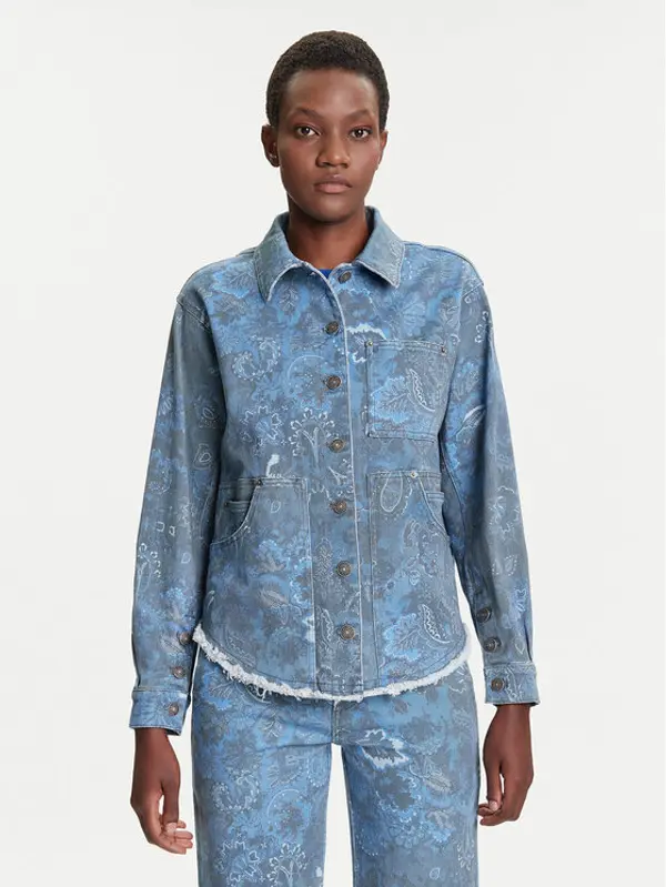 Desigual Desigual traper košulja Pasleyblue 25WWEW68 Plava Loose Fit