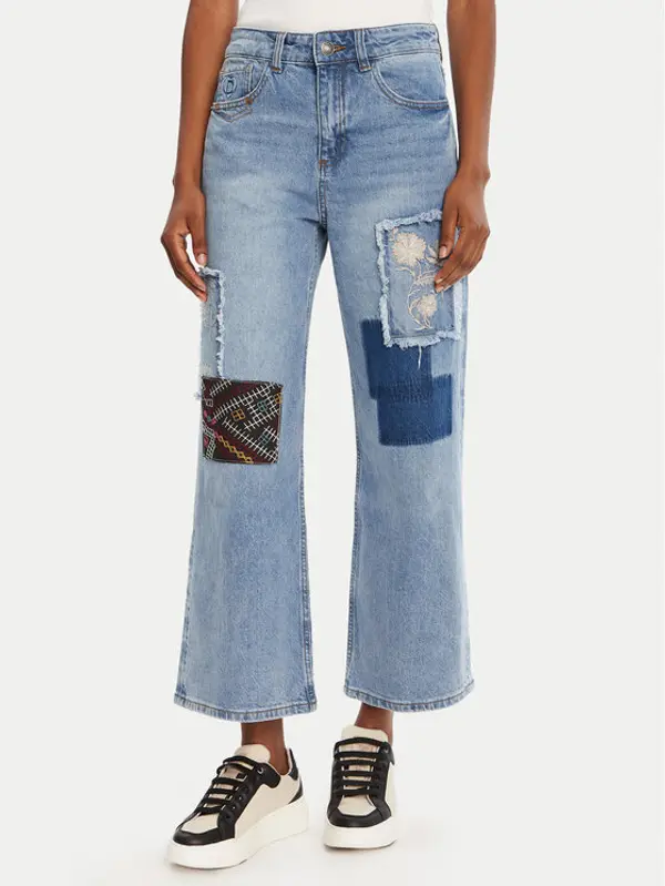 Desigual Desigual Traperice Patches 25WWDD20 Plava Wide Leg