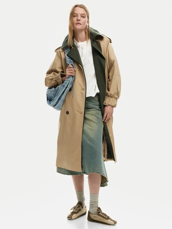 Desigual Desigual Trench Chaq Polo 26SWEW12 Smeđa Regular Fit