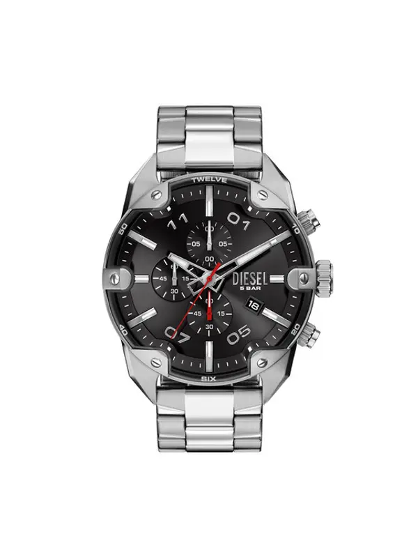 Diesel Diesel Sat Spiked DZ4709 Srebrna