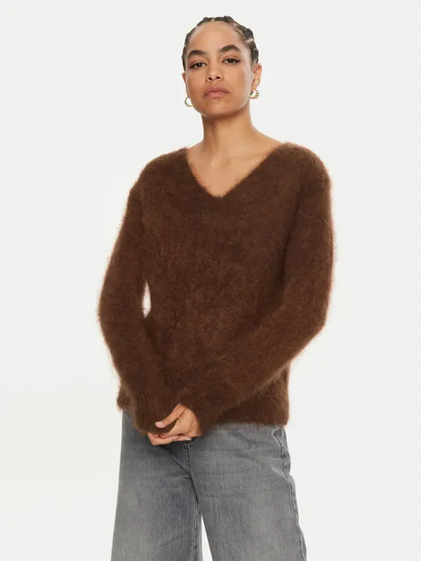 Dixie Dixie Džemper M277K009A Smeđa Regular Fit