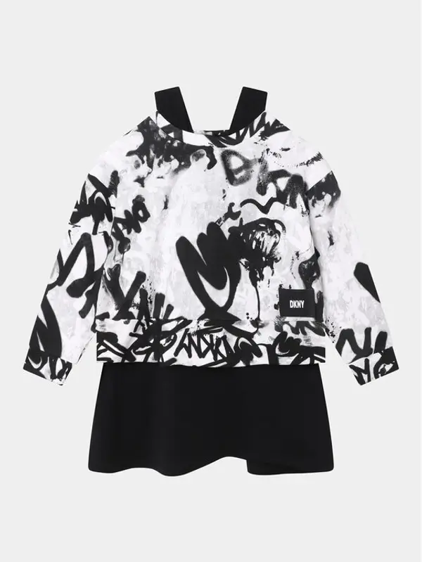 DKNY DKNY Džemper haljina D32888 D Crna Regular Fit