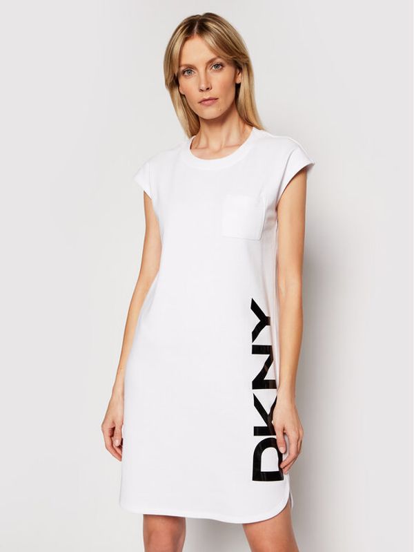 DKNY DKNY Džemper haljina P0RD1B2J Bijela Regular Fit