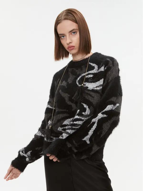 DKNY DKNY Džemper P3MSB00Z Crna Regular Fit