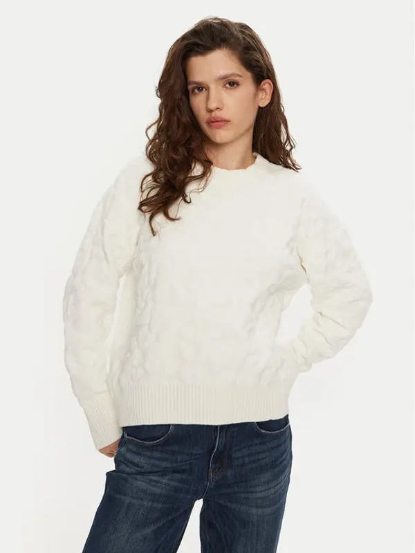 DKNY DKNY Džemper P4MSAQ51 Écru Regular Fit