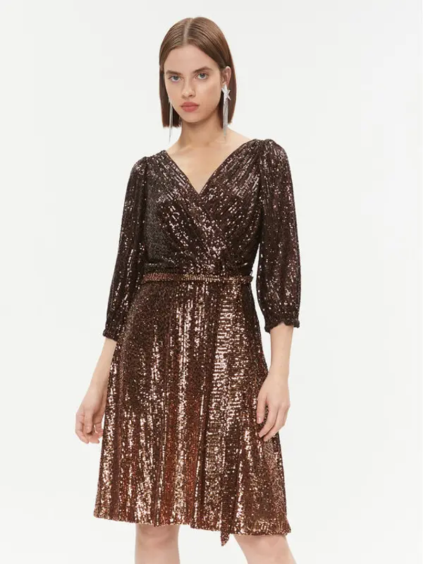 DKNY DKNY Haljina za svaki dan DD3HR967 Smeđa Regular Fit