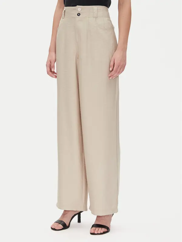 DKNY DKNY Hlače P41KTR48 Bež Loose Fit