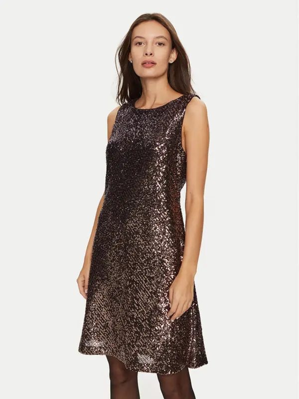 DKNY DKNY Koktel haljina DD4HZB44 Smeđa Slim Fit
