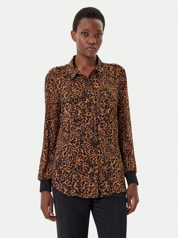 DKNY DKNY Košulja P43A8FXZ Smeđa Regular Fit