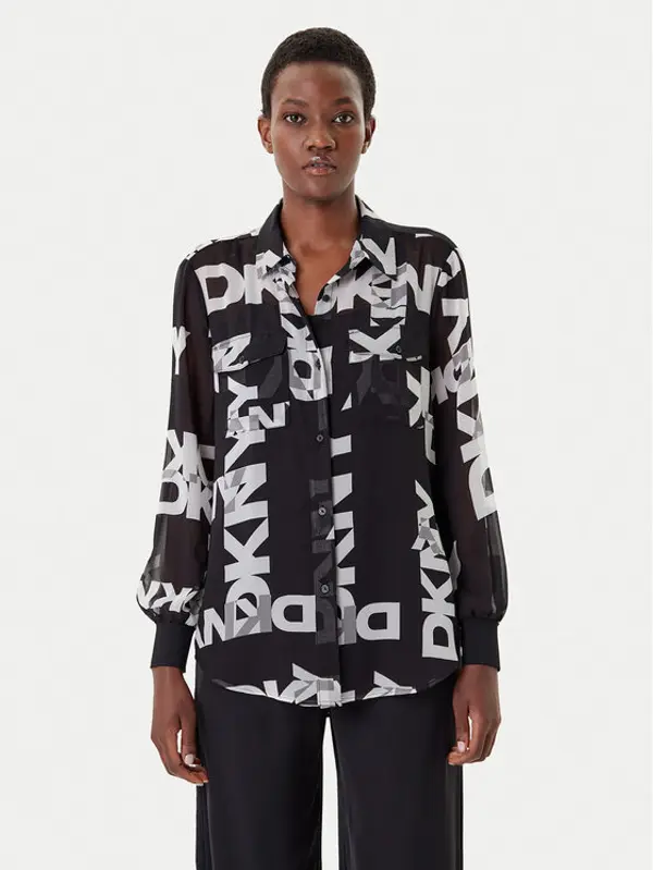 DKNY DKNY Košulja P4RA6FXZ Crna Regular Fit