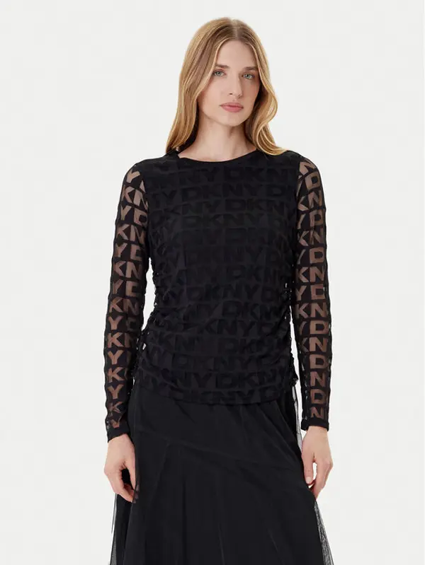DKNY DKNY Majica P53HFWMF Crna Regular Fit