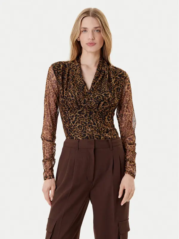 DKNY DKNY Majica P53HVCMM Smeđa Regular Fit
