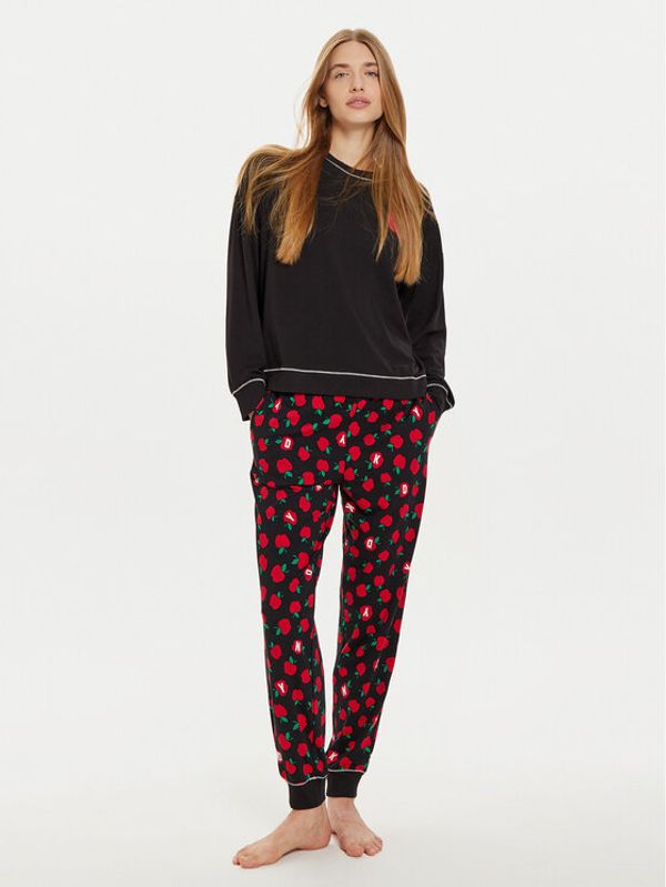 DKNY DKNY Pidžama YI90025 Crna Regular Fit