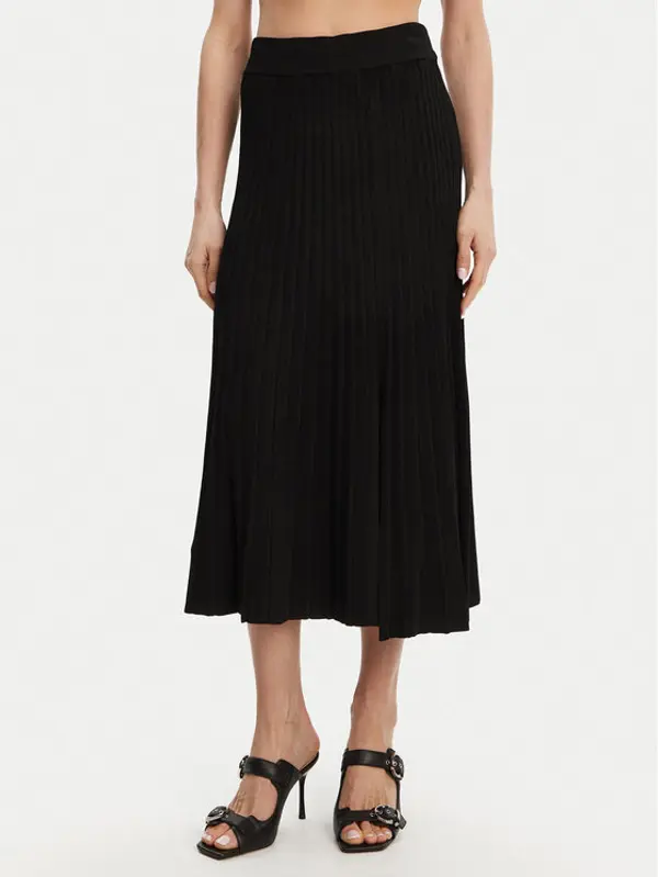 DKNY DKNY Plesirana suknja P4JRAT77 Crna Regular Fit