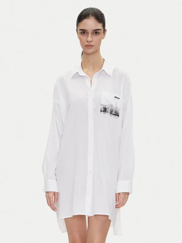 DKNY DKNY Spavaćica YI30048 Bijela Relaxed Fit