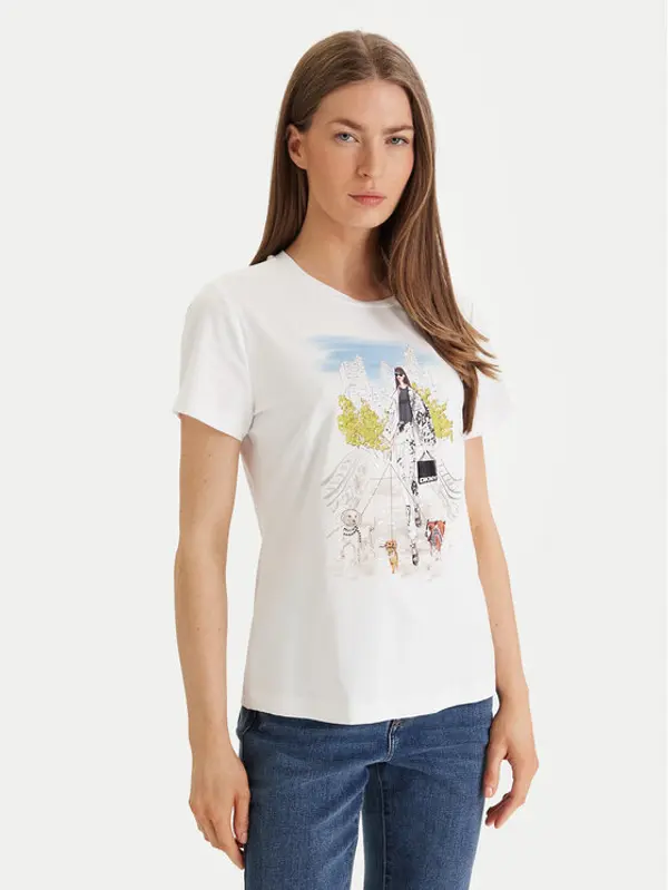 DKNY DKNY T-shirt Central Park Conversational P61M0WNA Bijela Regular Fit