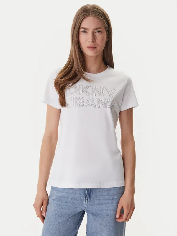 DKNY DKNY T-shirt DJ6T1692 Bijela Regular Fit