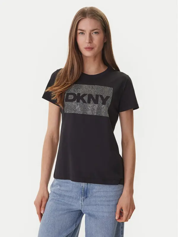 DKNY DKNY T-shirt DJ6T1701 Crna Regular Fit