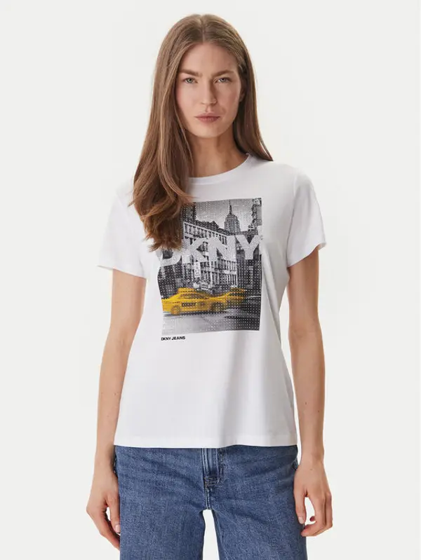 DKNY DKNY T-shirt DJ6T1748 Bijela Regular Fit
