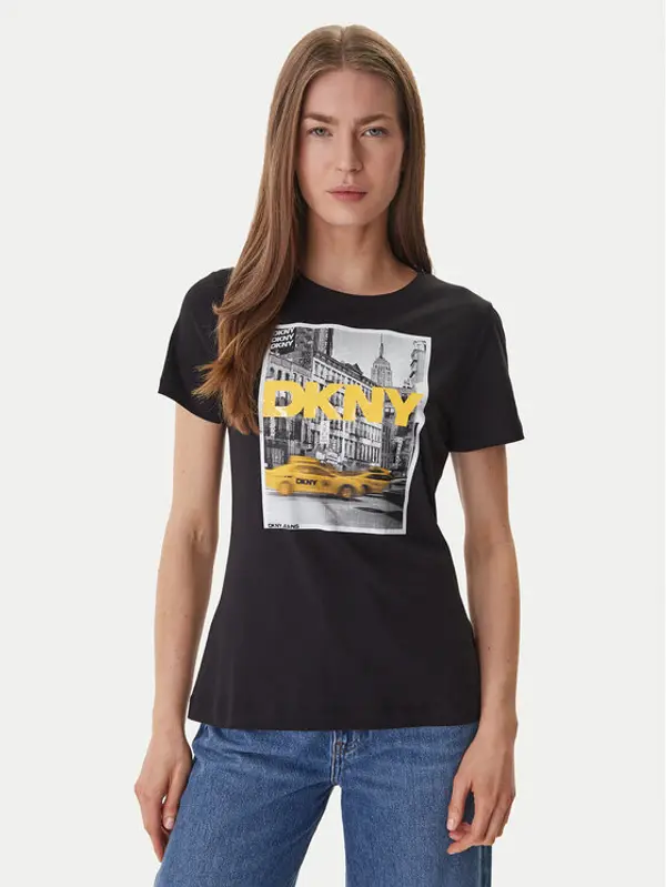 DKNY DKNY T-shirt DJ6T1749 Crna Regular Fit
