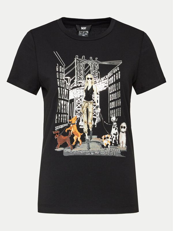 DKNY DKNY T-shirt P4DHSWNA Crna Regular Fit