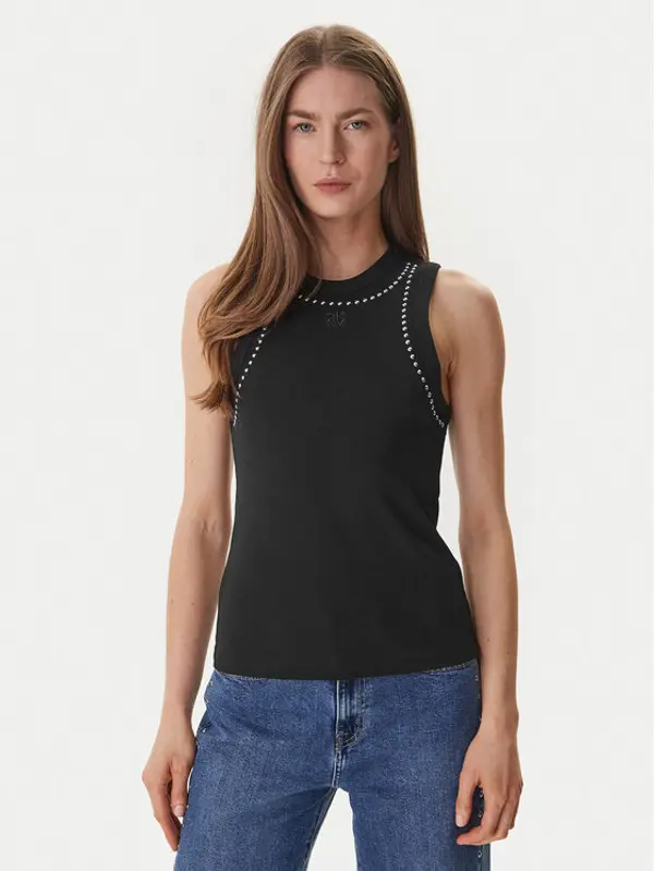 DKNY DKNY Top DJ5T1694 Crna Slim Fit
