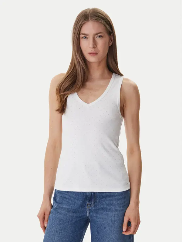 DKNY DKNY Top DJ6T1730 Bijela Slim Fit
