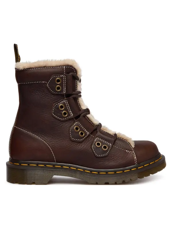 Dr. Martens Dr. Martens Gležnjače 1460 Lace To Toe Fur Lined DM41417200 Smeđa