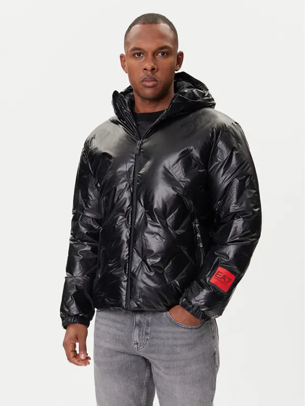 EA7 Emporio Armani EA7 Emporio Armani Jakna od imitacije kože 7M001860 AF22699 UC001 Crna Regular Fit