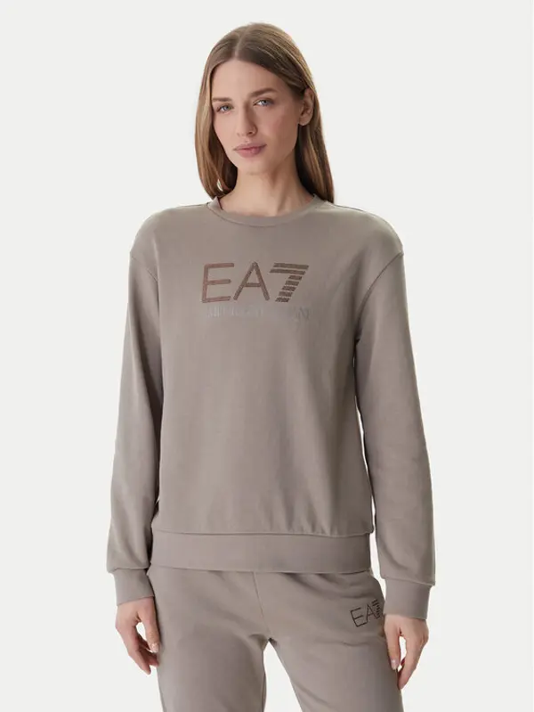 EA7 Emporio Armani EA7 Emporio Armani Majica dugih rukava 7W000953 AF15831 Smeđa Regular Fit