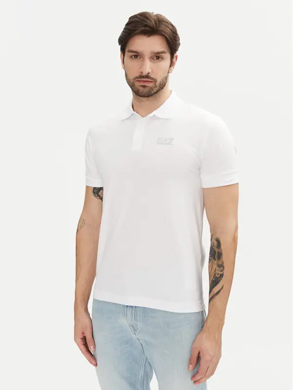 EA7 Emporio Armani EA7 Emporio Armani Polo 8NPF14 PJVQZ 0100 Bijela Regular Fit