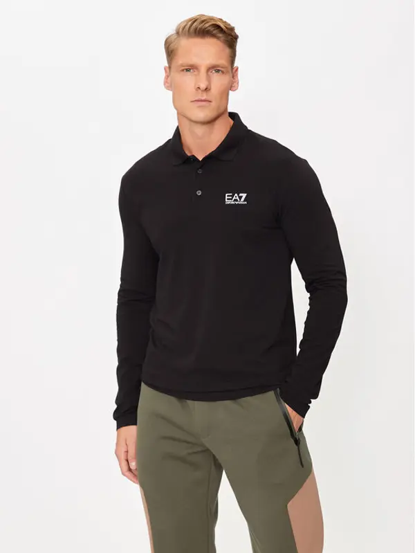 EA7 Emporio Armani EA7 Emporio Armani Polo 8NPF15 PJVQZ 1200 Crna Regular Fit