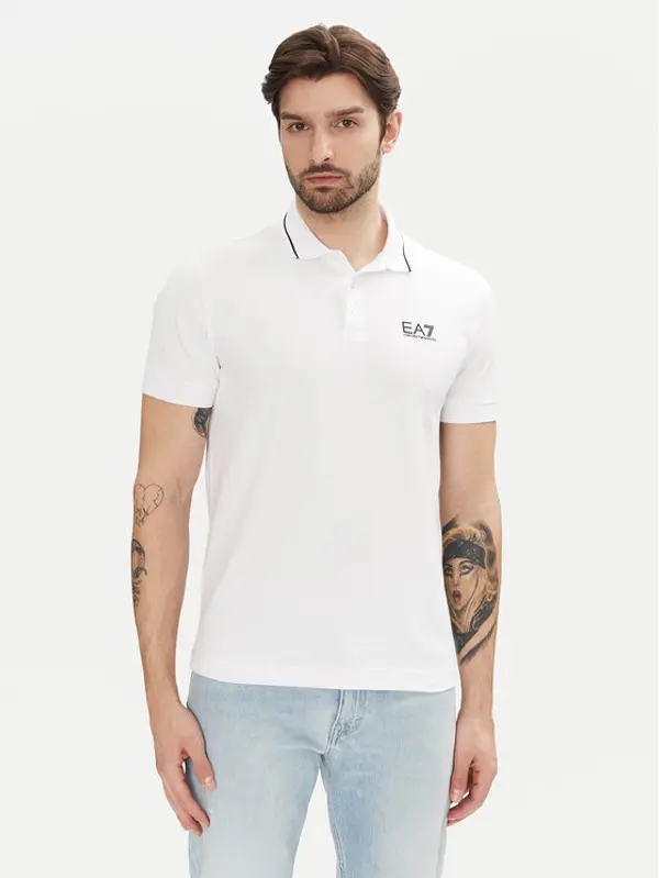 EA7 Emporio Armani EA7 Emporio Armani Polo 8NPF16 PJVUZ 1100 Bijela Slim Fit