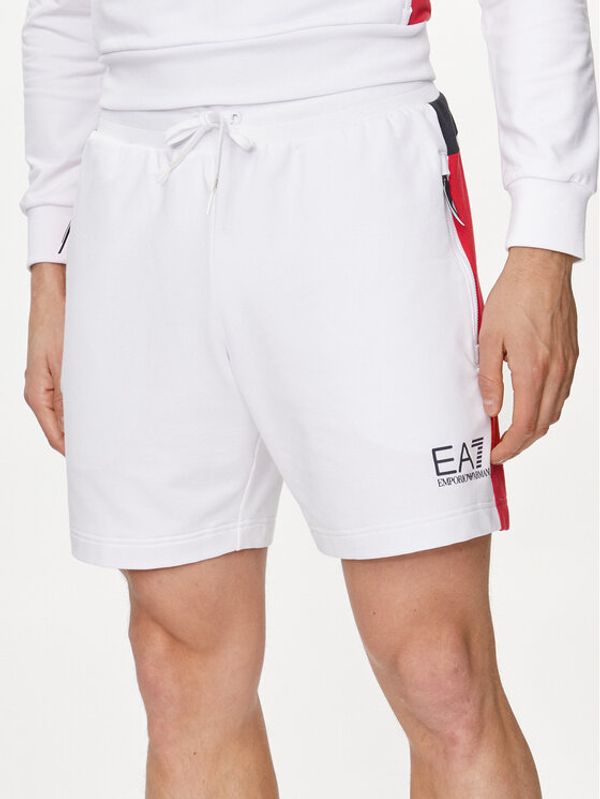 EA7 Emporio Armani EA7 Emporio Armani Sportske kratke hlače 3DPS58 PJLIZ 1100 Bijela Regular Fit