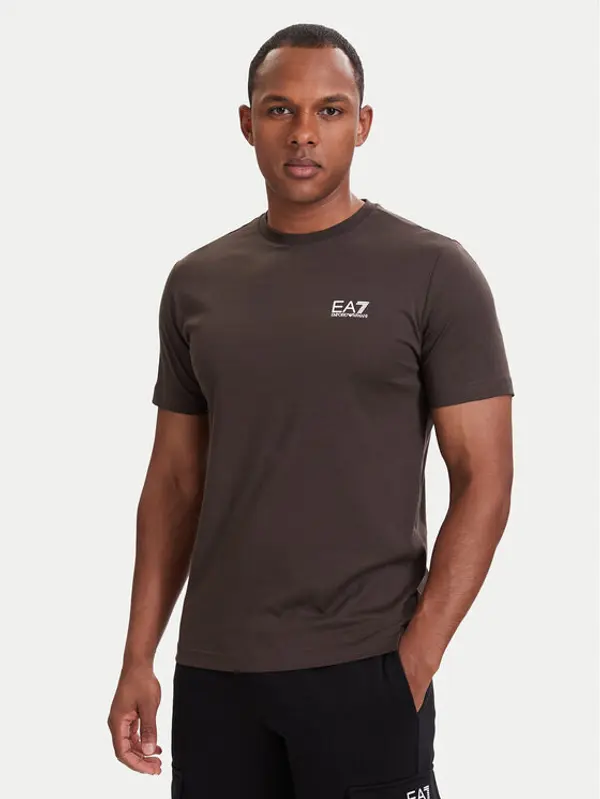 EA7 Emporio Armani EA7 Emporio Armani T-shirt 8NPT25 PJVPZ U6027 Smeđa Regular Fit