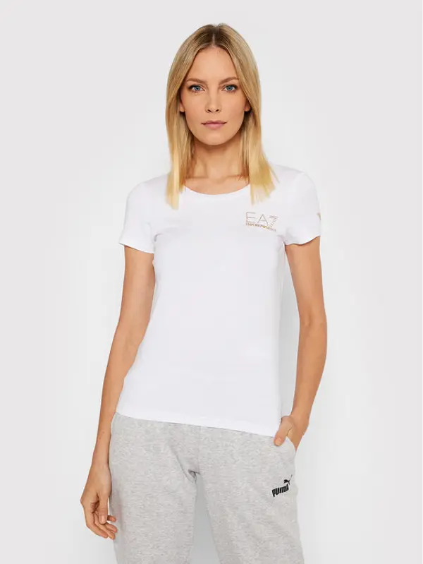 EA7 Emporio Armani EA7 Emporio Armani T-shirt 8NTT65 TJDQZ 1100 Bijela Slim Fit
