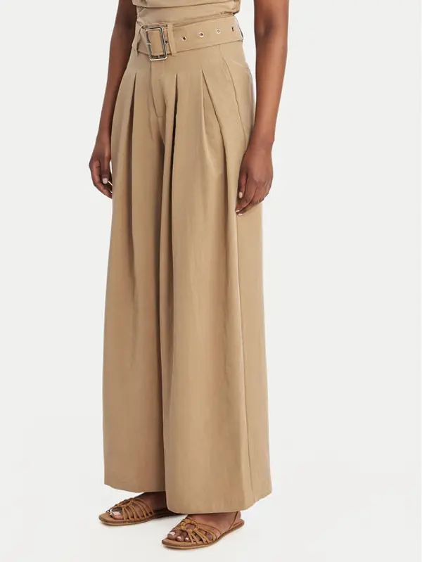 Eleh Eleh Palazzo hlače SS260099 Bež Wide Leg