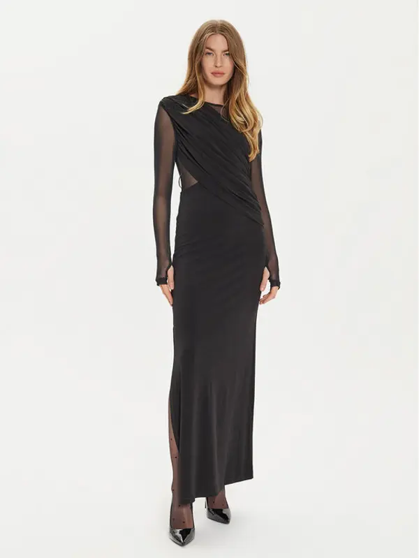 Eleh Eleh Večernja haljina E00298 Crna Slim Fit