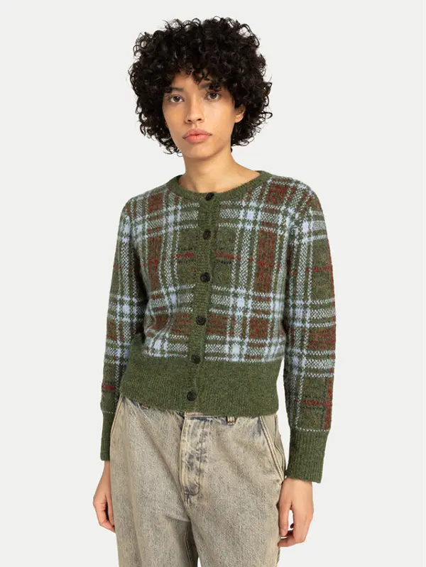 Element Element Kardigan Plaid Cardigan W ELJSW00113 Zelena Regular Fit