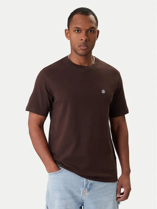 Element Element T-shirt Icon Embroidery ELYKT00168 Smeđa Regular Fit