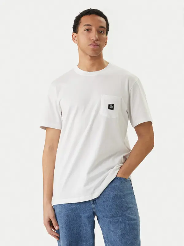 Element Element T-shirt Icon Label Pocket ELYKT00198 Bijela Regular Fit
