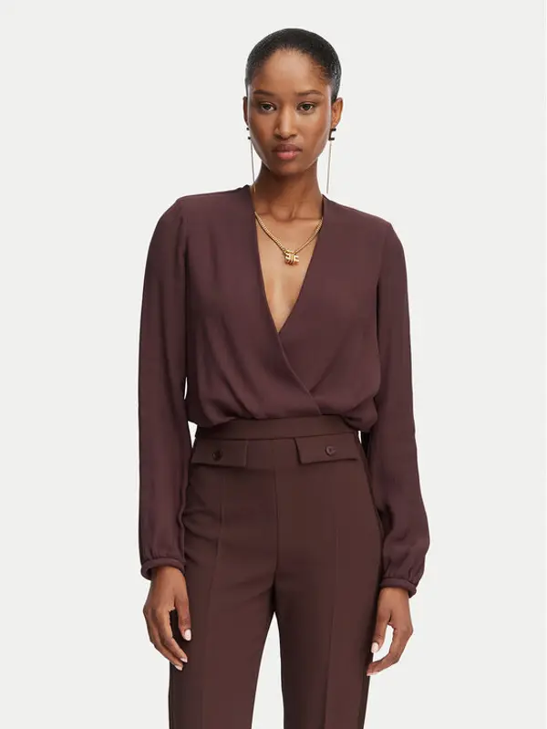 Elisabetta Franchi Elisabetta Franchi Bodi CB-007-62E2-V420 Tamno smeđa Regular Fit