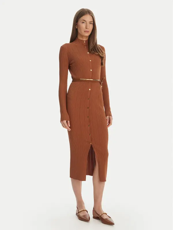 Elisabetta Franchi Elisabetta Franchi Džemper haljina AM-15S-61E2-V490 Smeđa Regular Fit