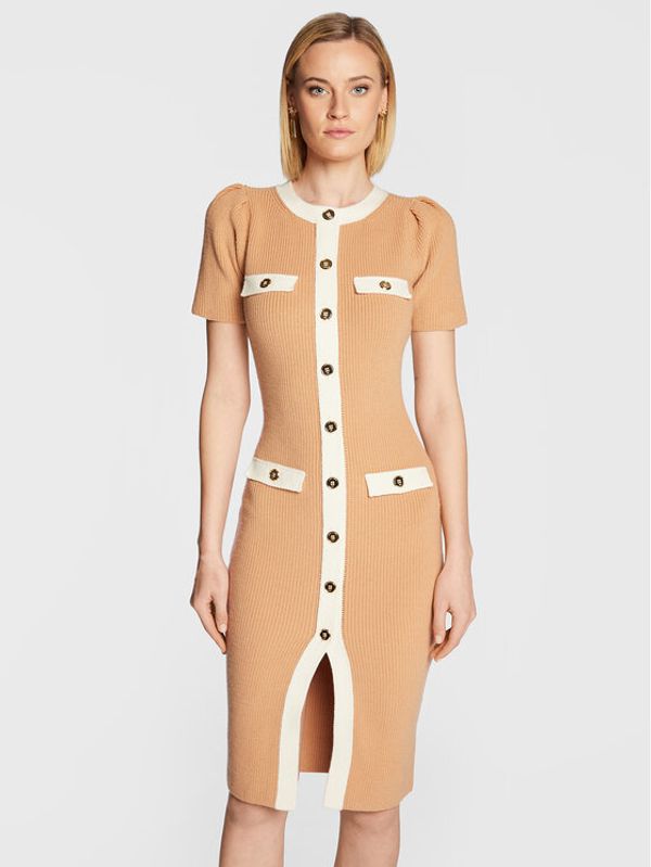 Elisabetta Franchi Elisabetta Franchi Džemper haljina AM-69Q-26E2-V470 Bež Slim Fit