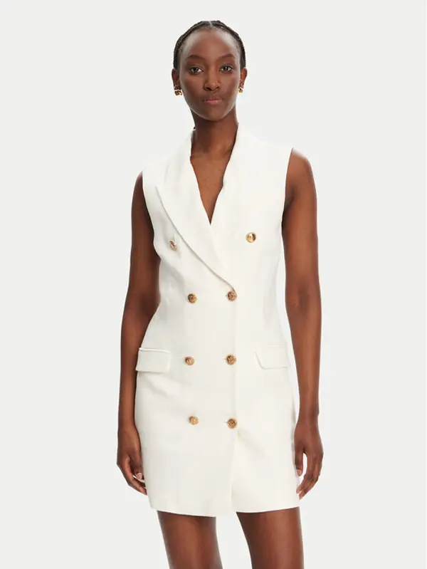 Elisabetta Franchi Elisabetta Franchi Haljina košulja AB85352E2 360 Bijela Regular Fit